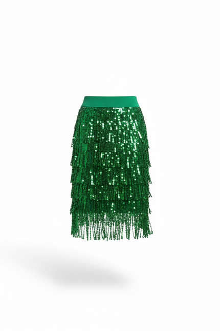 Jupe Pailletée Verte