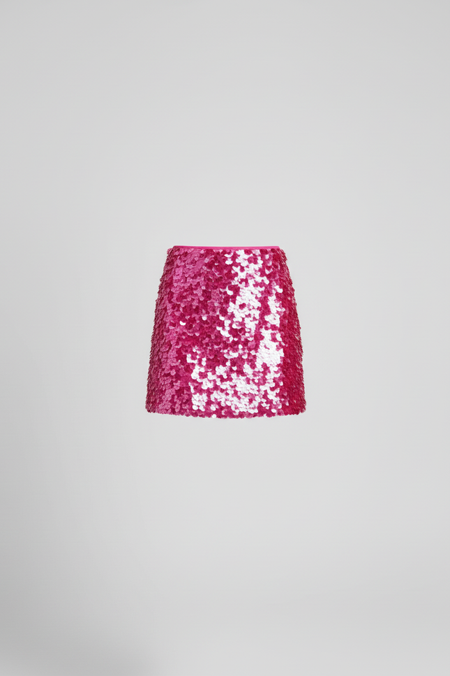 Jupe Paillette Fuchsia Mini Chic